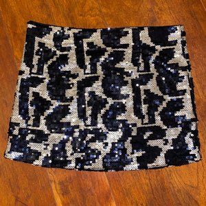Gold & Black Sequin Mini Skirt